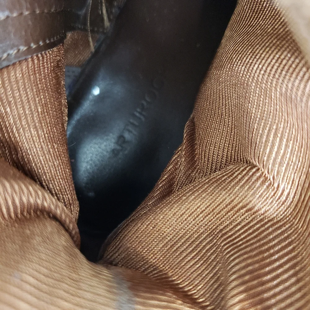 Arturo Chiang Burnished Leather Boots Size 9.5